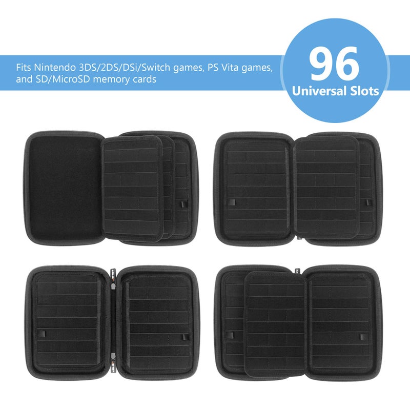 JSVER 96 Slots Game Card Case For New Nintendo Switch 3ds Hard Carrying Case for Nintendo 3DS, 3DS XLï¼ŒNew 2DS XL LL,2DS, DS, DSi, DSi XL LL,Nintendo Switch, Sony PS Vita Games, SD Memory Cards - Image 2